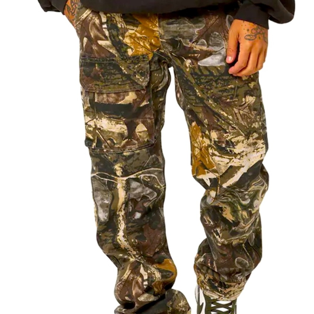 Camo baggy denim jeans from MNML. NWT